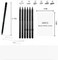 Woodless Graphite Drawing Pencils Set,6 Black Lead Pre-Sharpened 2H HB, 2B, 4B, 6B 8B Degrees Coloring Pencils, 50PK Blank Watercolor Card for Sketching,Writing,Shading